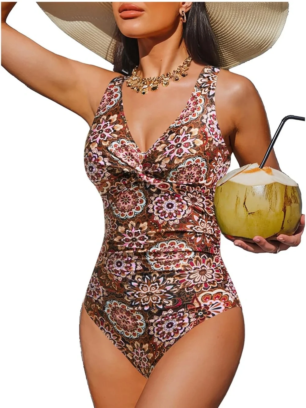 Holipick Tummy Control Swimsuit Push Up Bathing Suit Full Coverage Slimming nwt